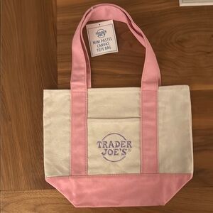 Pink spring edition mini Trader Joe's tote